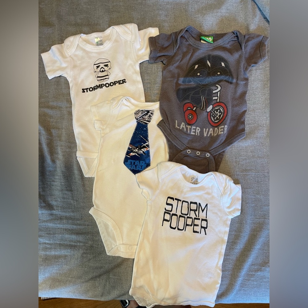 Boys 6m Star Wars Theme Onesies